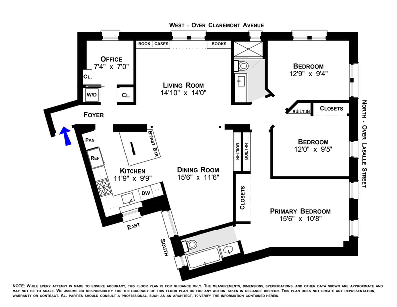 Floorplan for 170 Claremont Avenue, 15/16