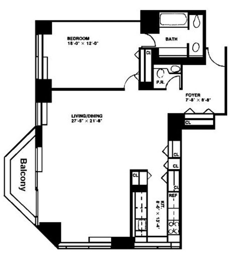 Floorplan for 240 East 47th Street, 9F