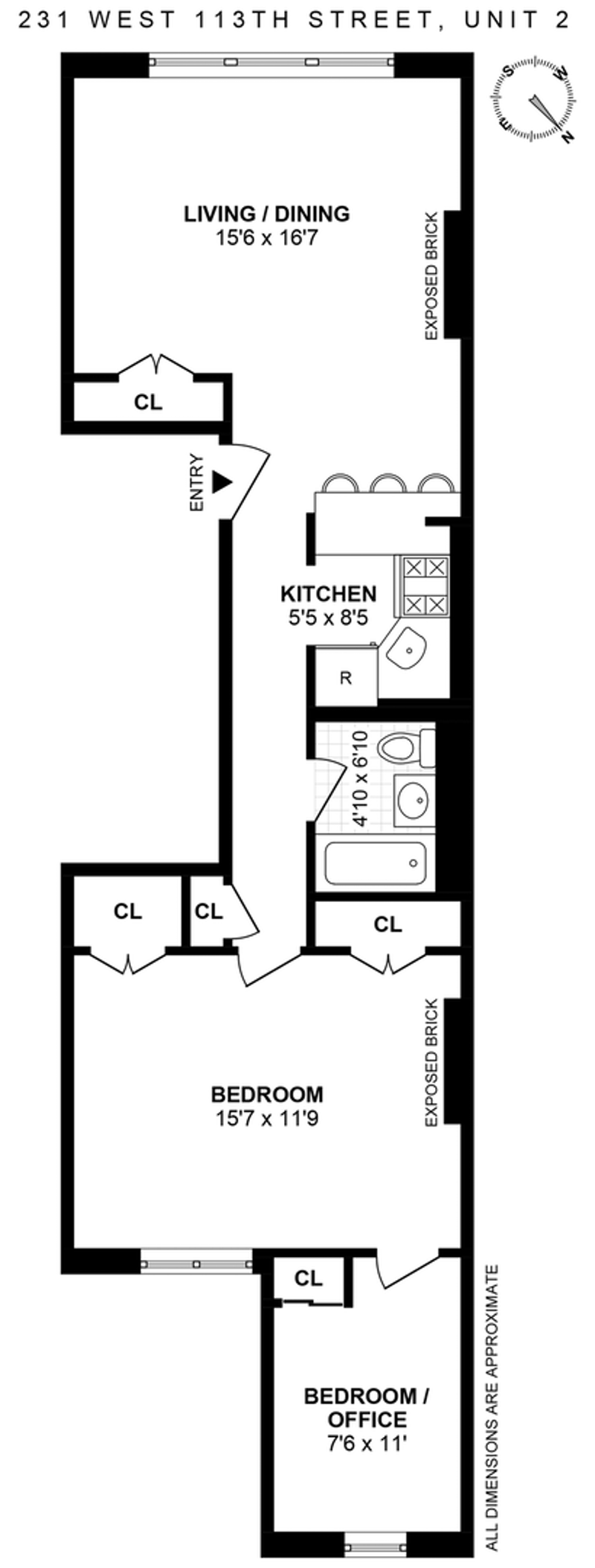 Floorplan for 231 West 113th Street