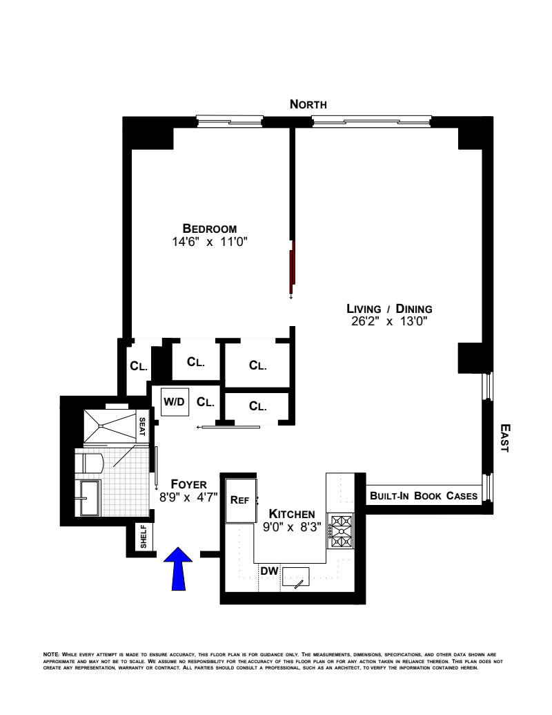 Floorplan for 106 West 116th Street, 6B
