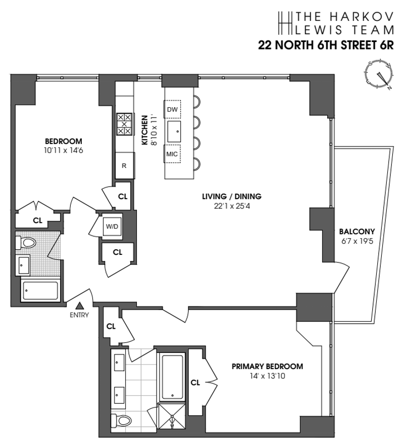 Floorplan for 22 North 6th Street, 6R