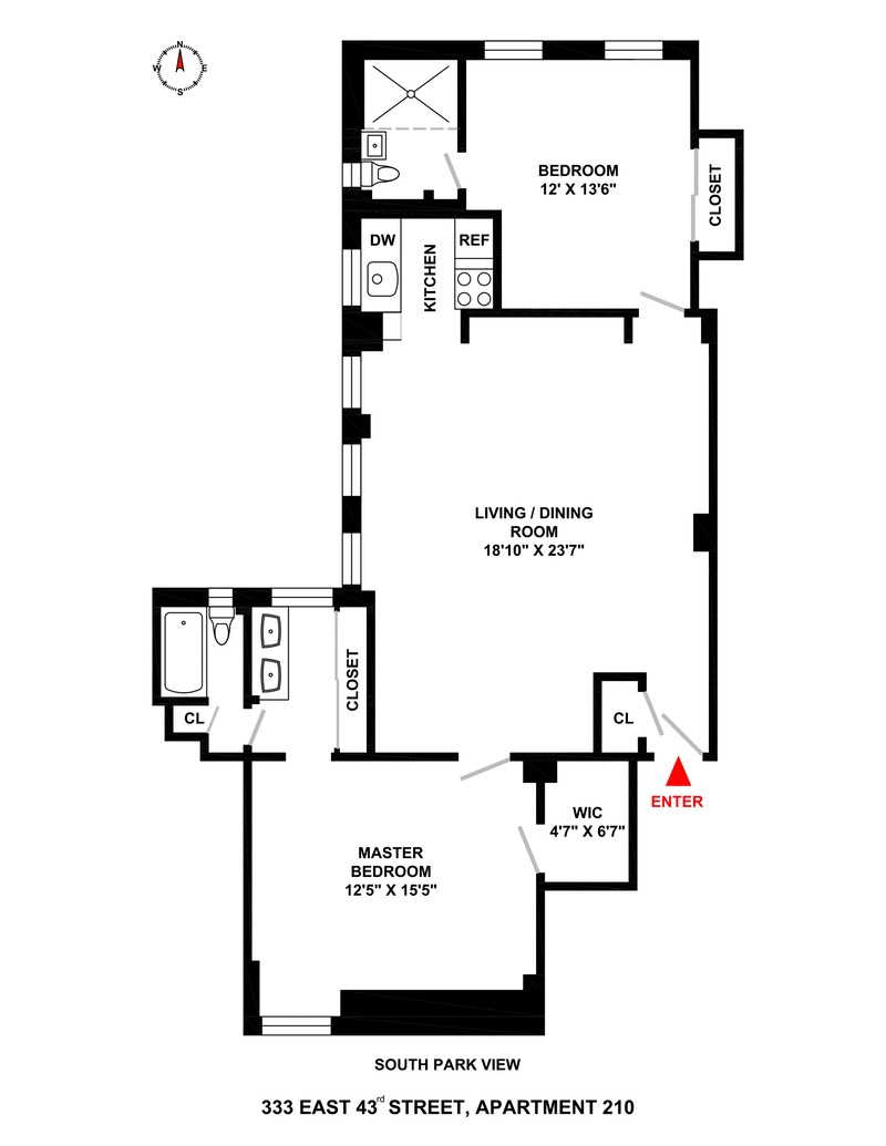 Floorplan for 333 East 43rd Street, 210/211