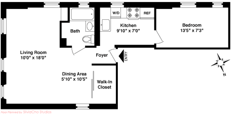 Floorplan for 993 Amsterdam Avenue, 2B