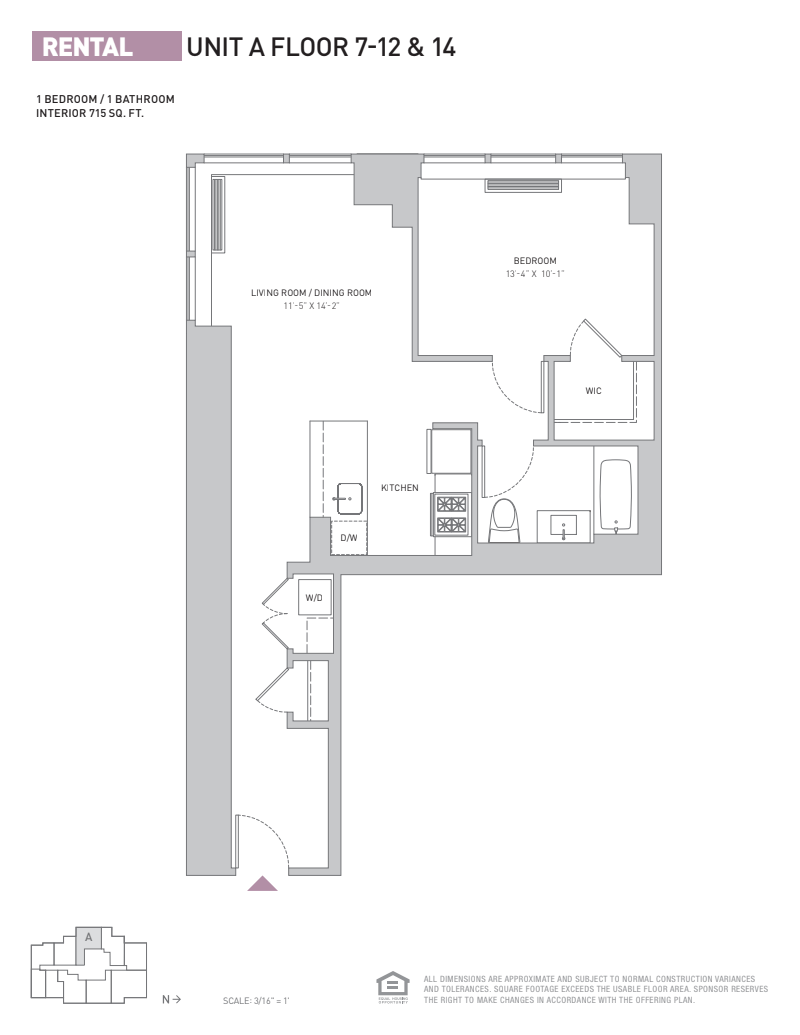 Floorplan for 388 Bridge Street, 12A