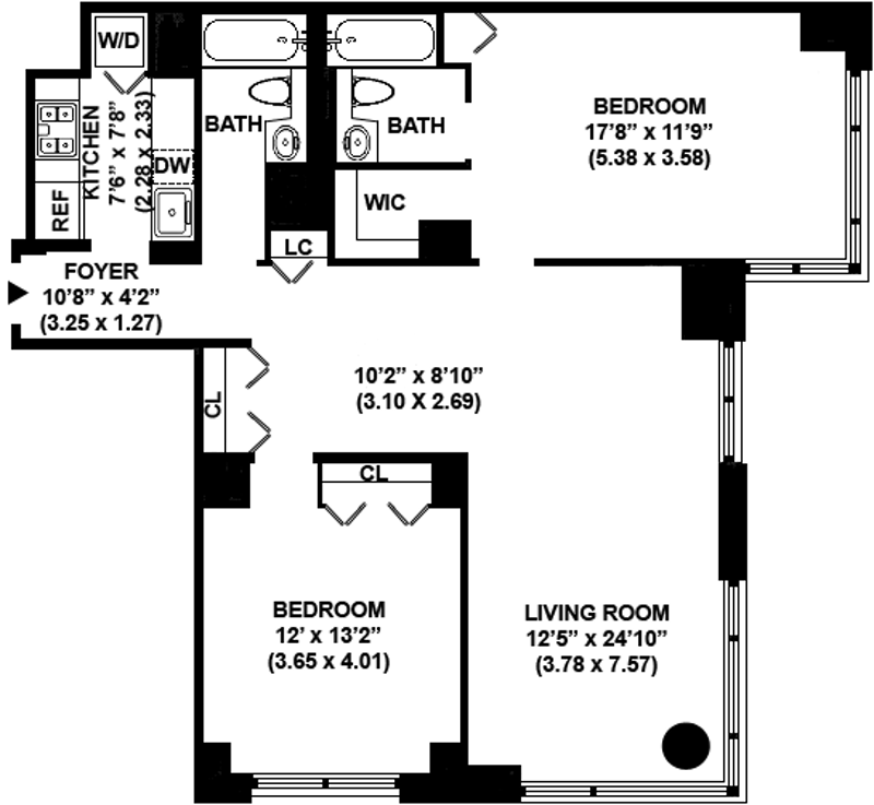 Floorplan for 350 West 50th Street, 10B