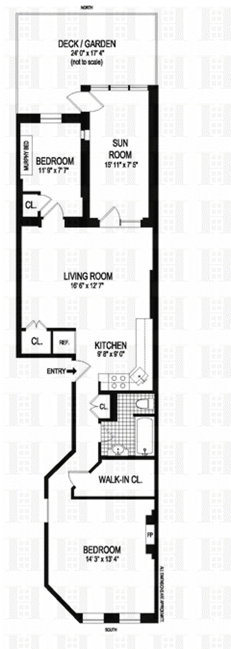 Floorplan for 119 West 85th Street, 1FR