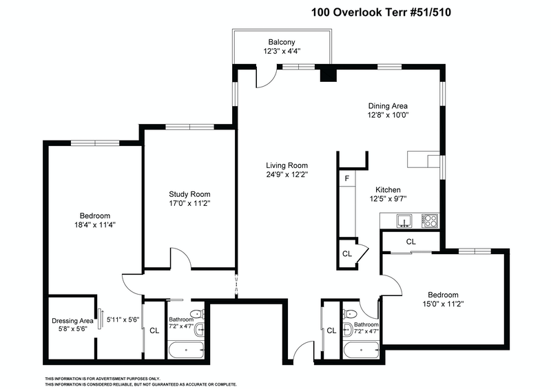 Floorplan for 100 Overlook Terrace, 51/510