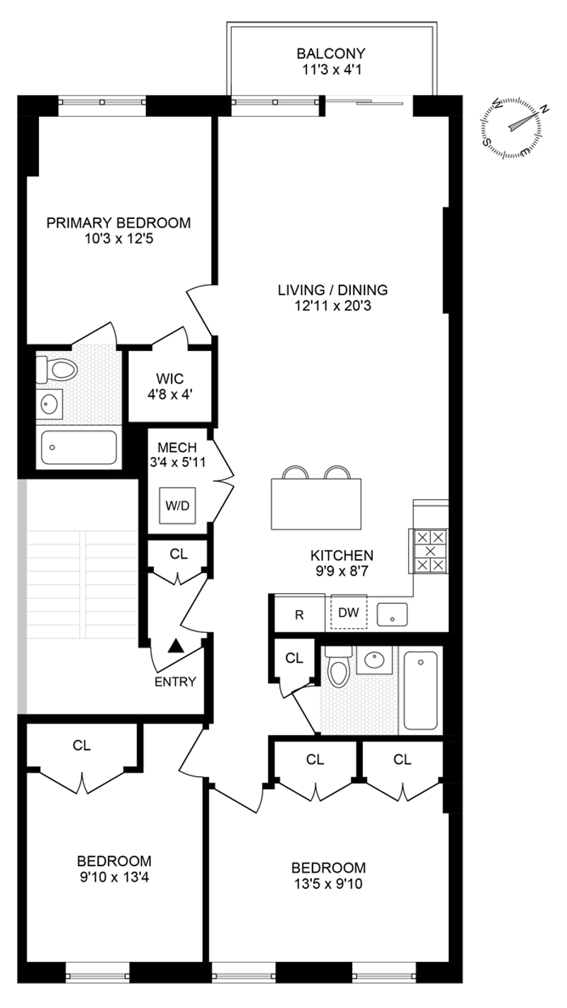 Floorplan for 390 Clinton Street, 4
