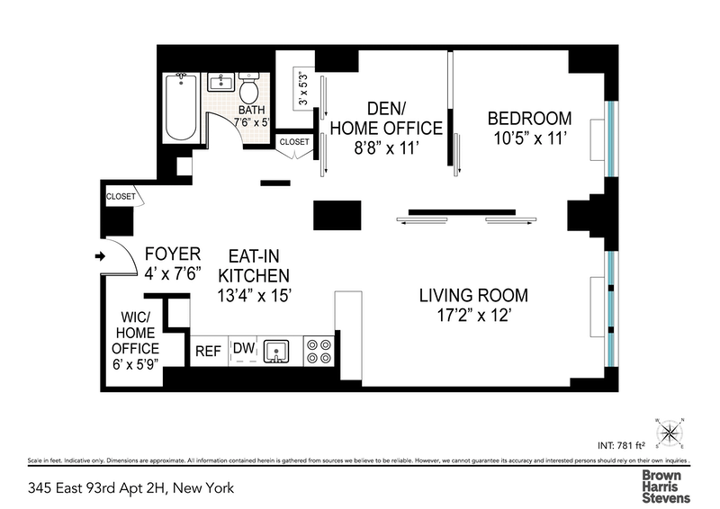 Floorplan for 345 East 93rd Street, 2H