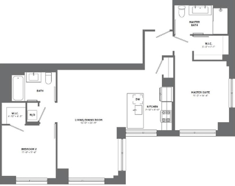 Floorplan for 23 West 116th Street, 10D