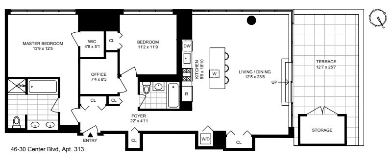 Floorplan for 46 -30 Center Boulevard, 313