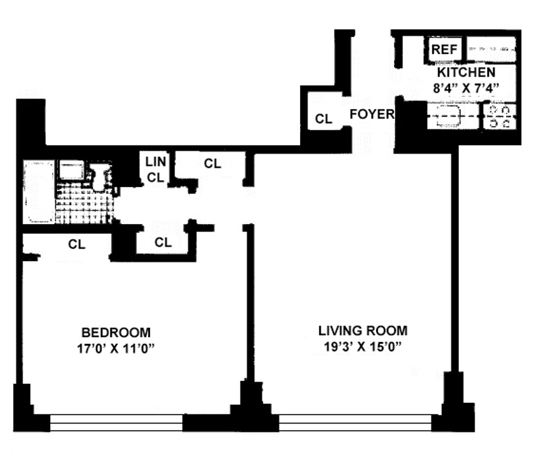 Floorplan for 170 West End Avenue, 2J