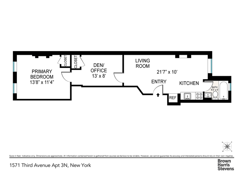 Floorplan for 1571 Third Avenue, 3N