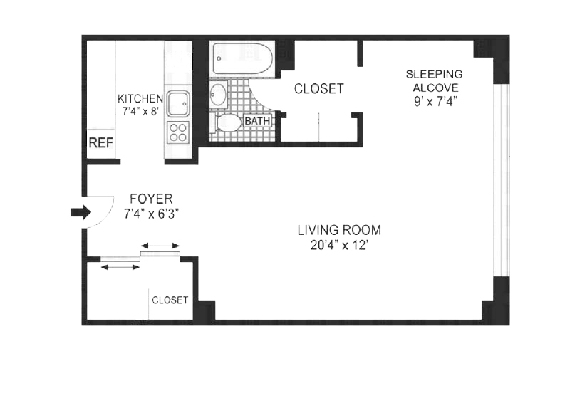 Floorplan for 392 Central Park West, 14G