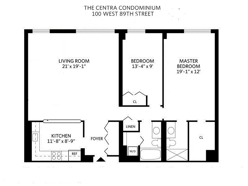 Floorplan for 100 West 89th Street, 3G