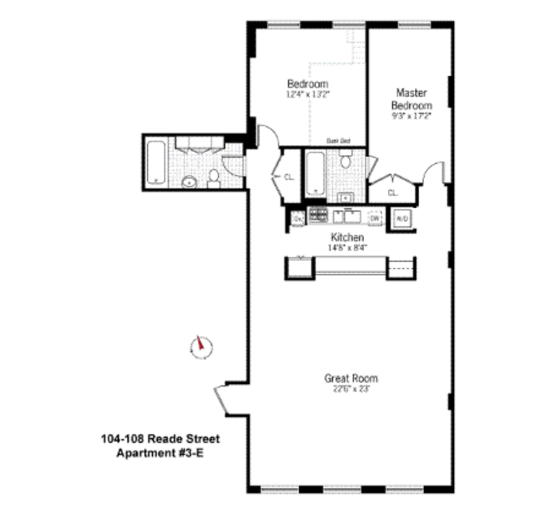 Floorplan for 104 Reade Street, 3E