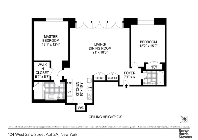 Floorplan for 124 West 23rd Street, 3A