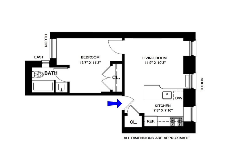 Floorplan for 349 East 58th Street, 3F