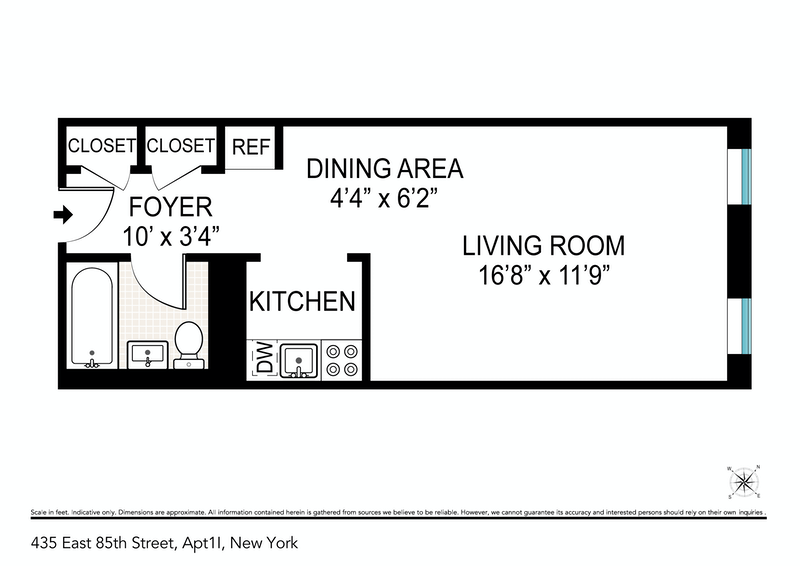 Floorplan for 435 East 85th Street, 1I