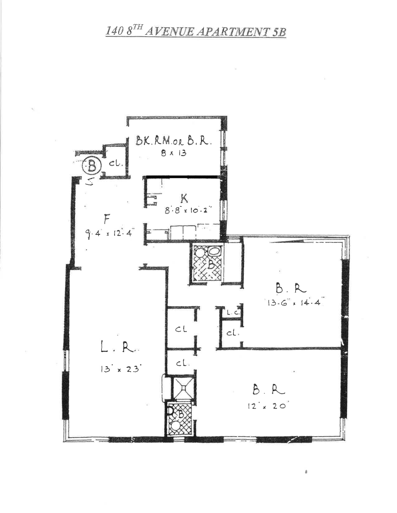 Floorplan for 140 Eighth Avenue, 5B
