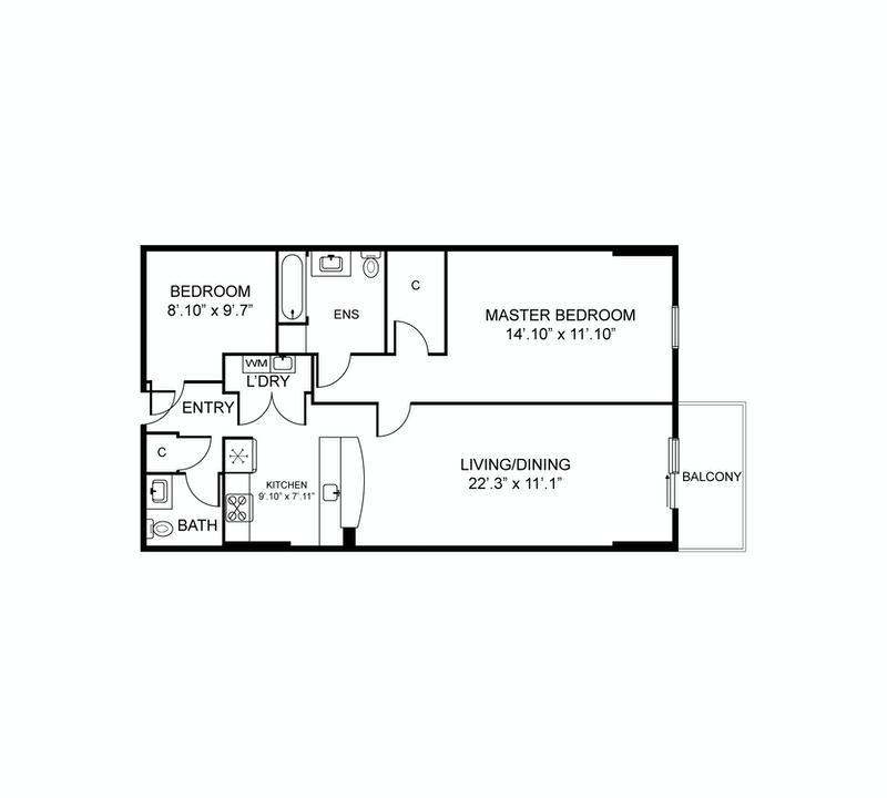 Floorplan for 3312 Hudson Ave, 9F