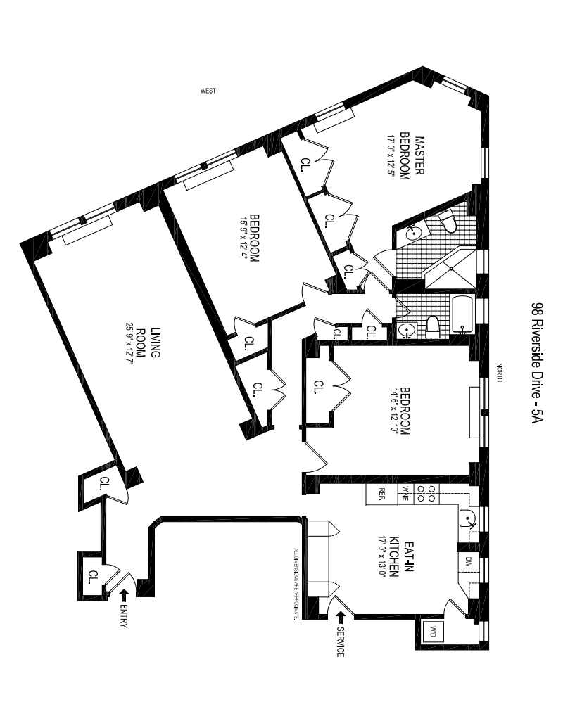 Floorplan for 98 Riverside Drive, 11A