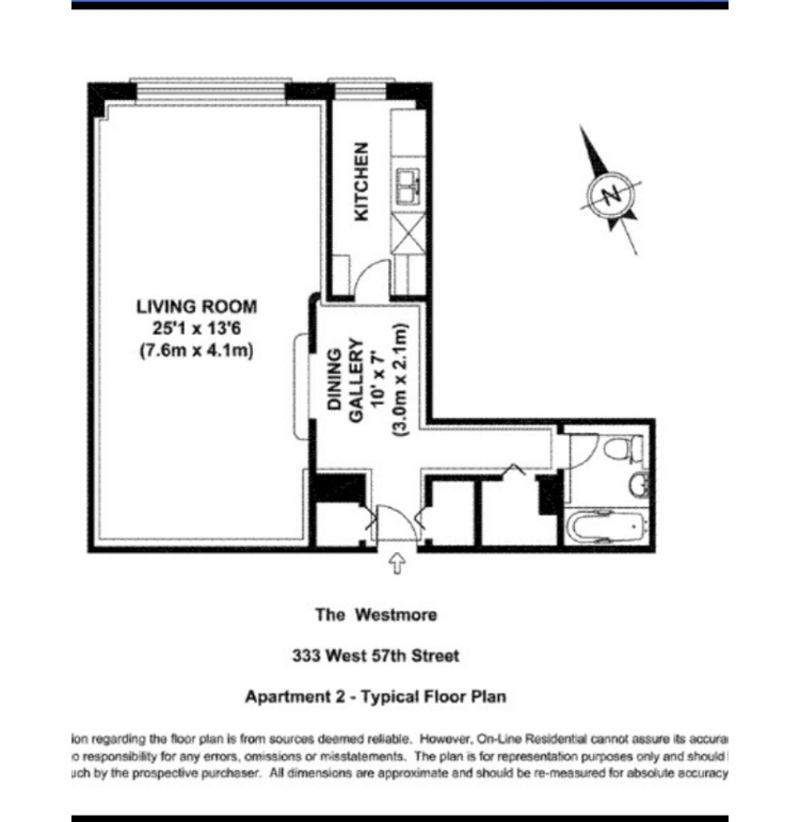 Floorplan for 333 West 57th Street