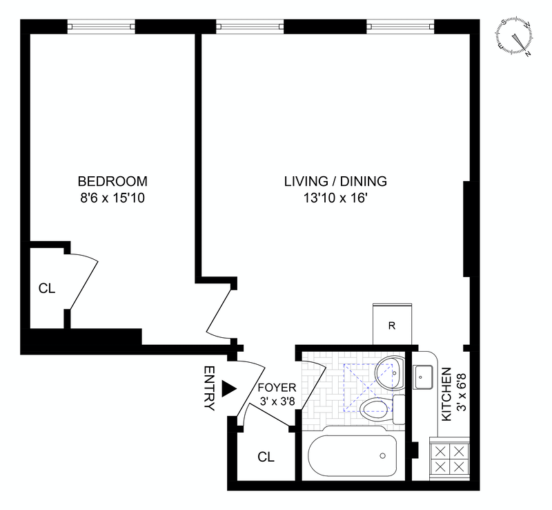 Floorplan for 452 West 23rd Street, 4B