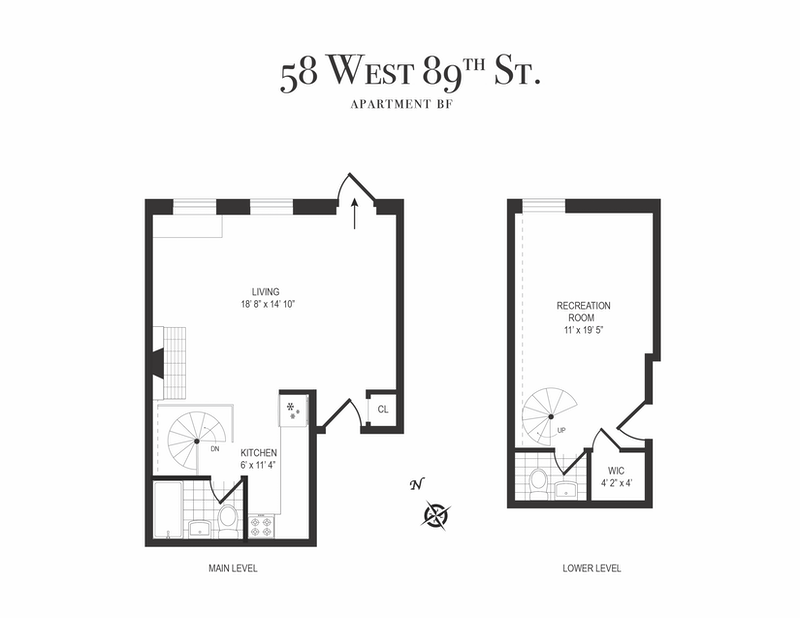 Floorplan for 58 West 89th Street, BF