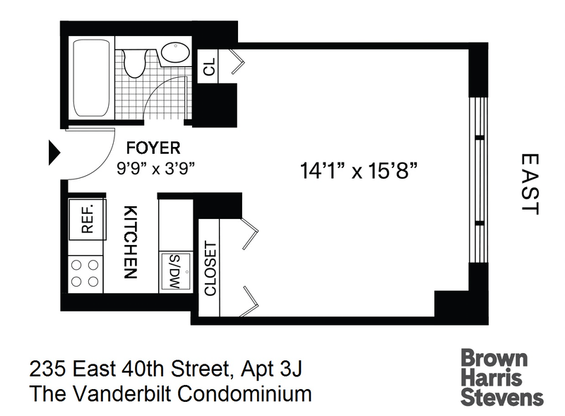 Floorplan for 235 East 40th Street, 3J