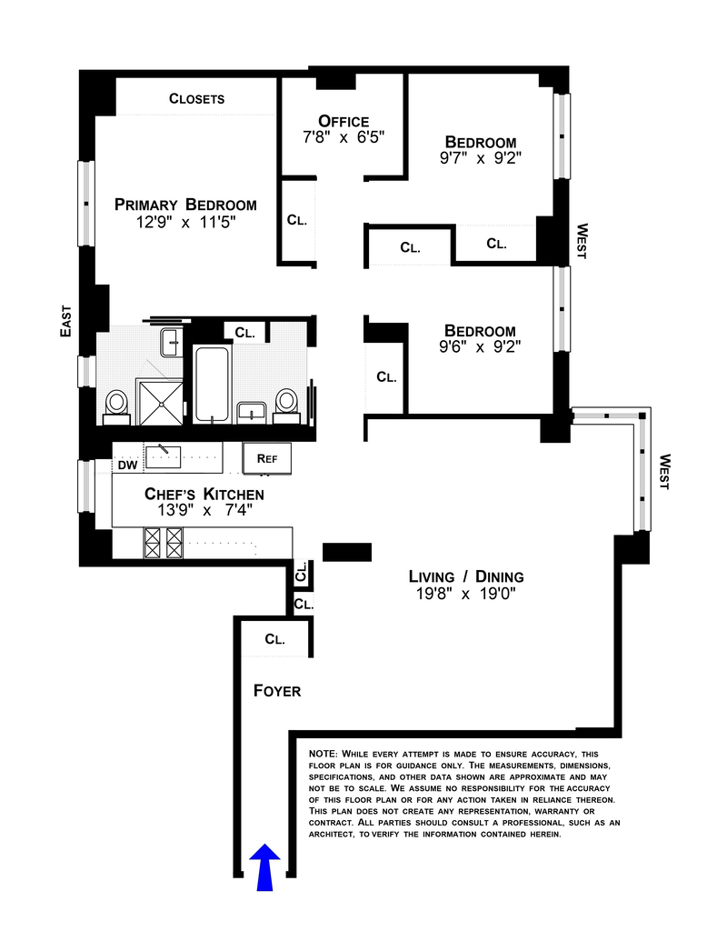 Floorplan for 385 Grand Street, L1106
