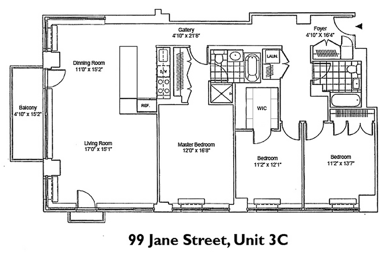 Floorplan for 99 Jane Street
