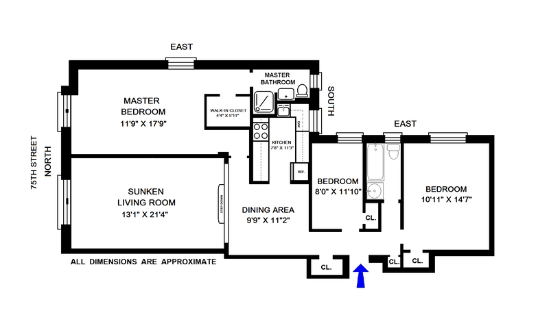 Floorplan for 310 East 75th Street, 6A