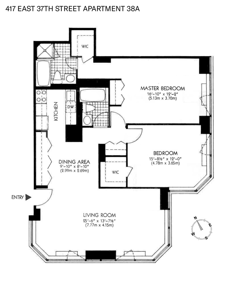 Floorplan for 415 East 37th Street, 38A