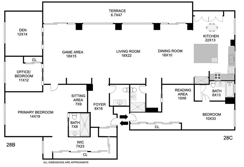 Floorplan for 110-11 Queens Blvd, 28B/C