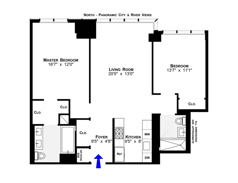 Floorplan for 350 West 42nd Street, 41C