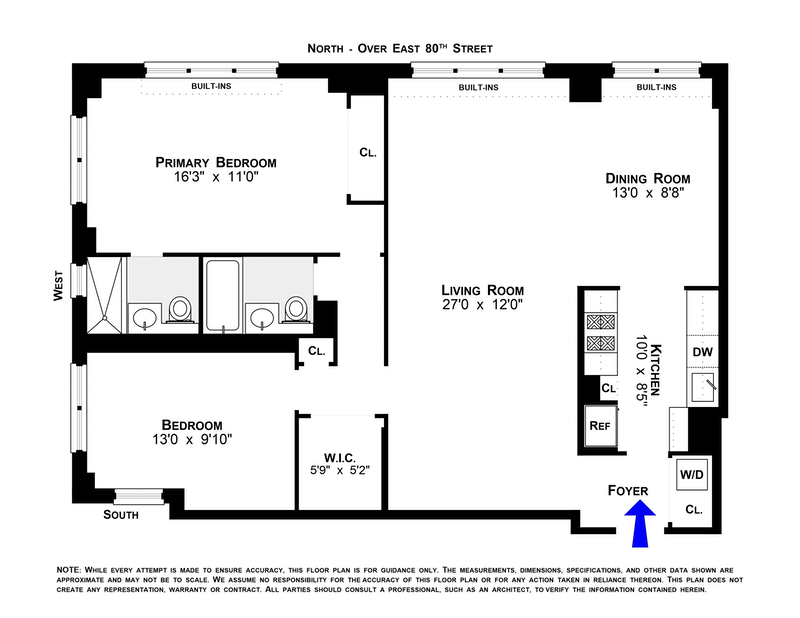 Floorplan for 340 East 80th Street, 11C