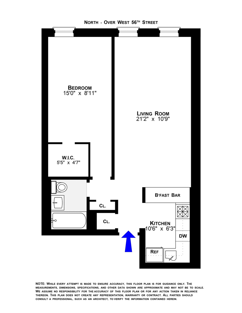 Floorplan for 314 West 56th Street, 5C