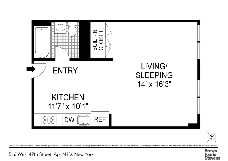 Floorplan for 516 West 47th Street, N4D