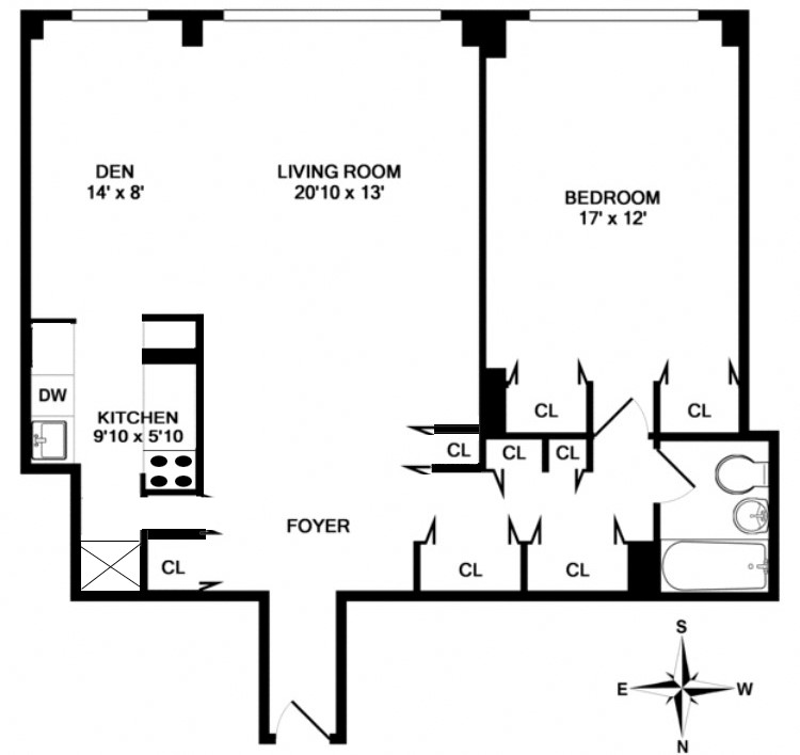 Floorplan for 60 West 13th Street, 10F