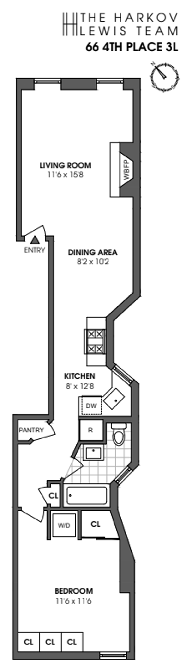 Floorplan for 66 4th Place, 3L