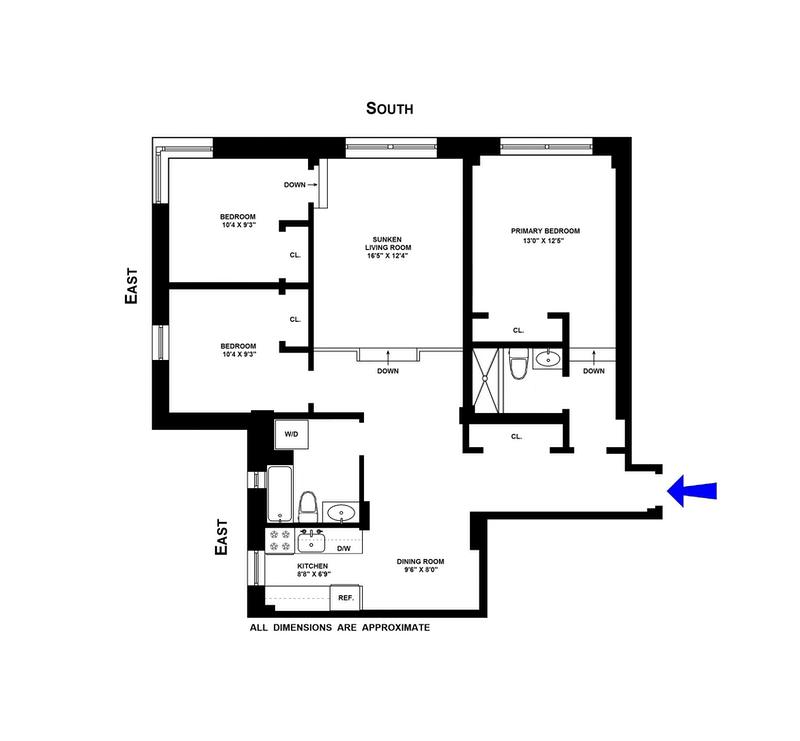 Floorplan for 160 East 89th Street, 6H