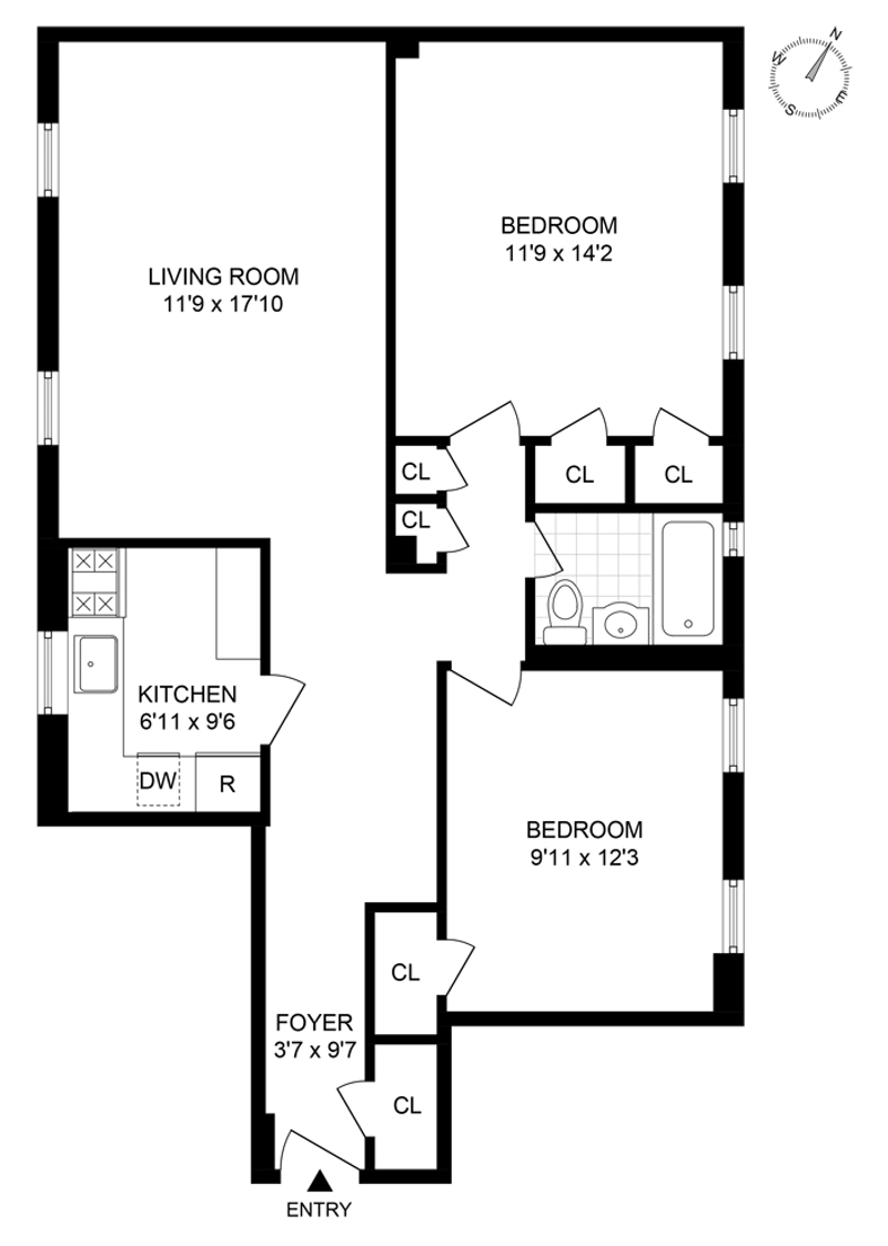 Floorplan for 72 -61 113th Street, 3C
