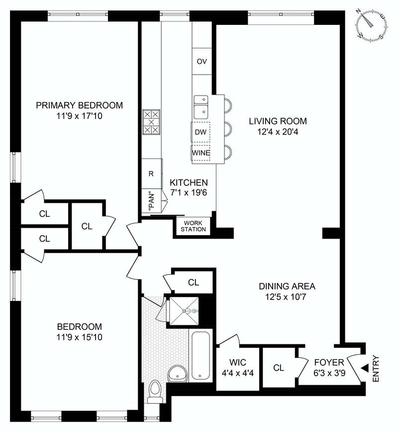 Floorplan for 35 -24 78th Street, B34
