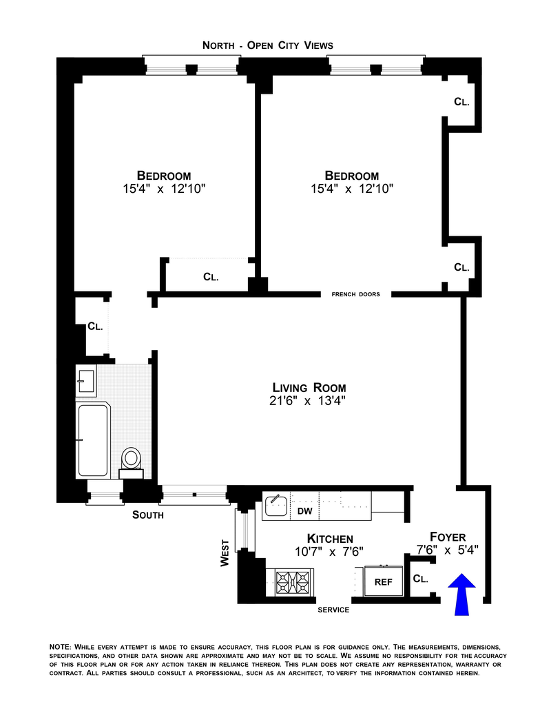 Floorplan for 114 West 70th Street, 8B