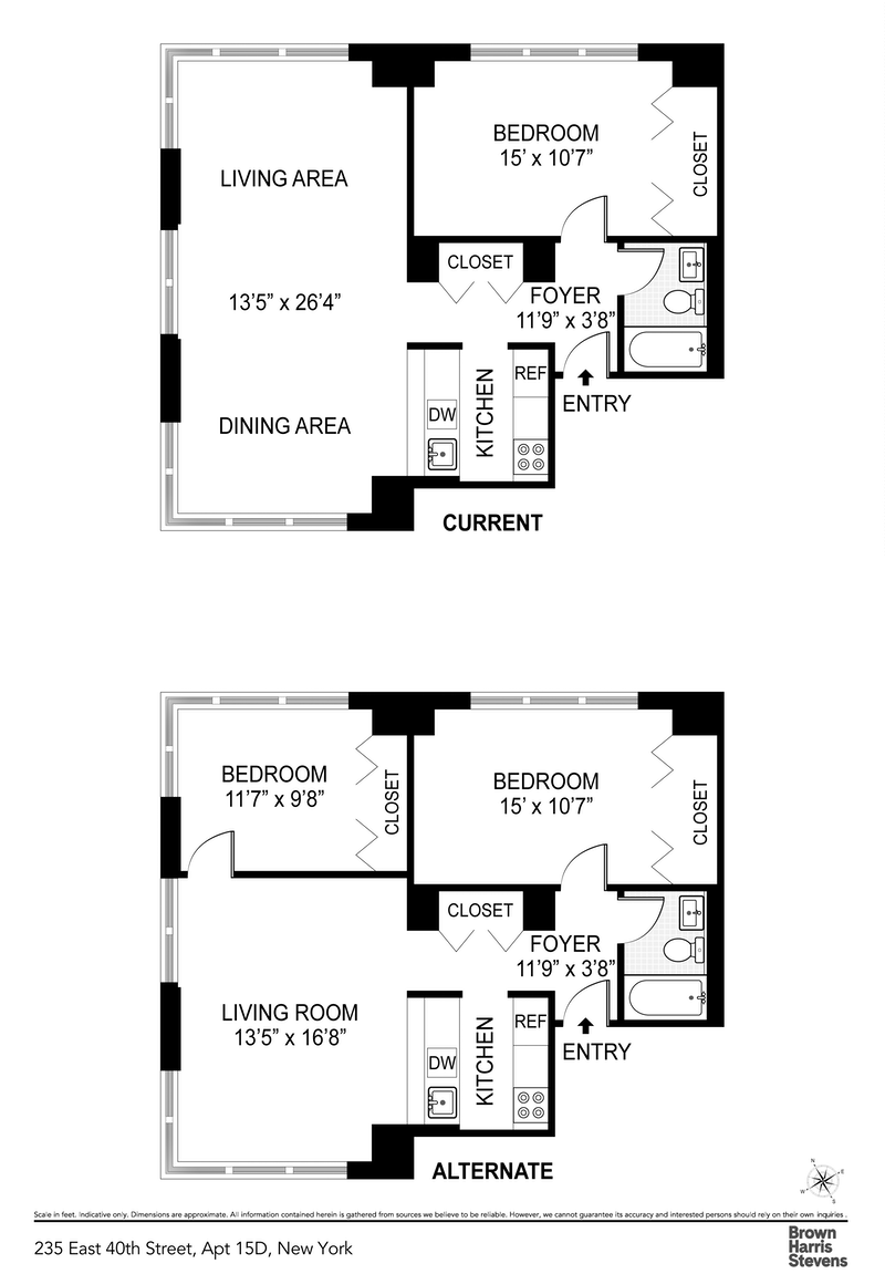 Floorplan for 235 East 40th Street, 15D