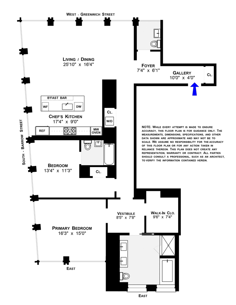 Floorplan for 100 Barrow Street