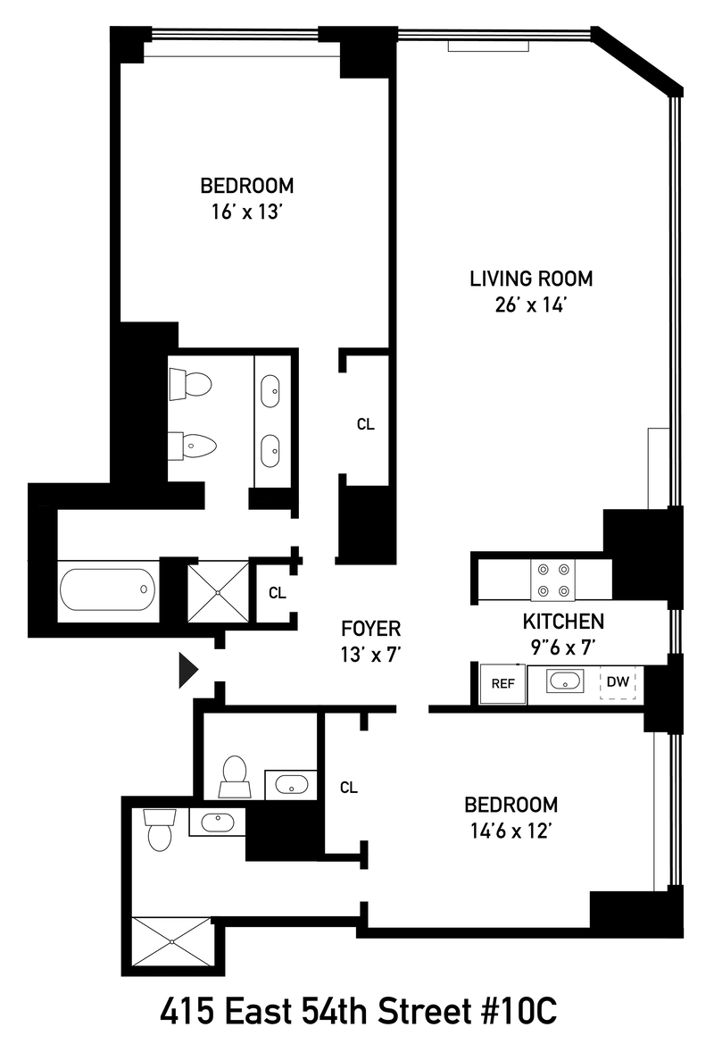 Floorplan for 415 East 54th Street, 10C
