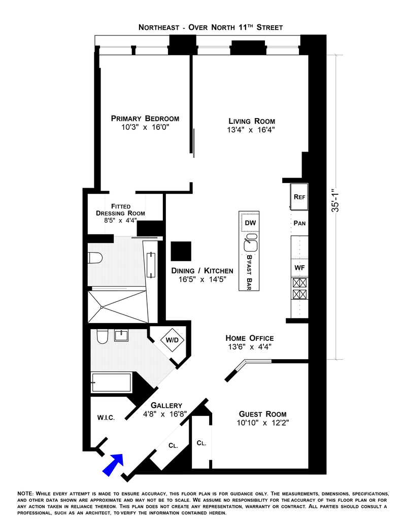 Floorplan for 55 Berry Street, 2E