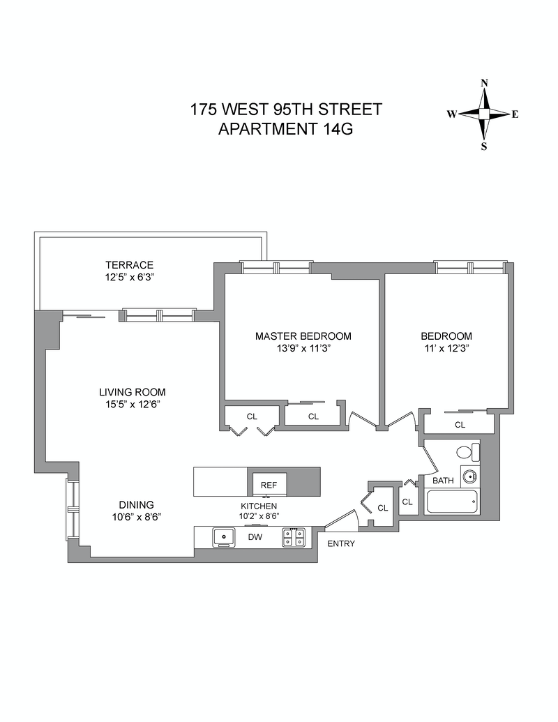Floorplan for 175 West 95th Street